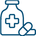 Prescription bottle and pill icon